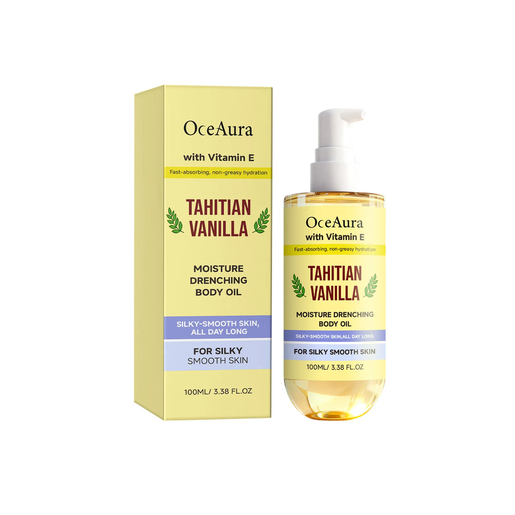 Oceaura Vanilla Moisture Body Oil Vitamin E Infused Fast Absorbing Qme 100ml 100ml