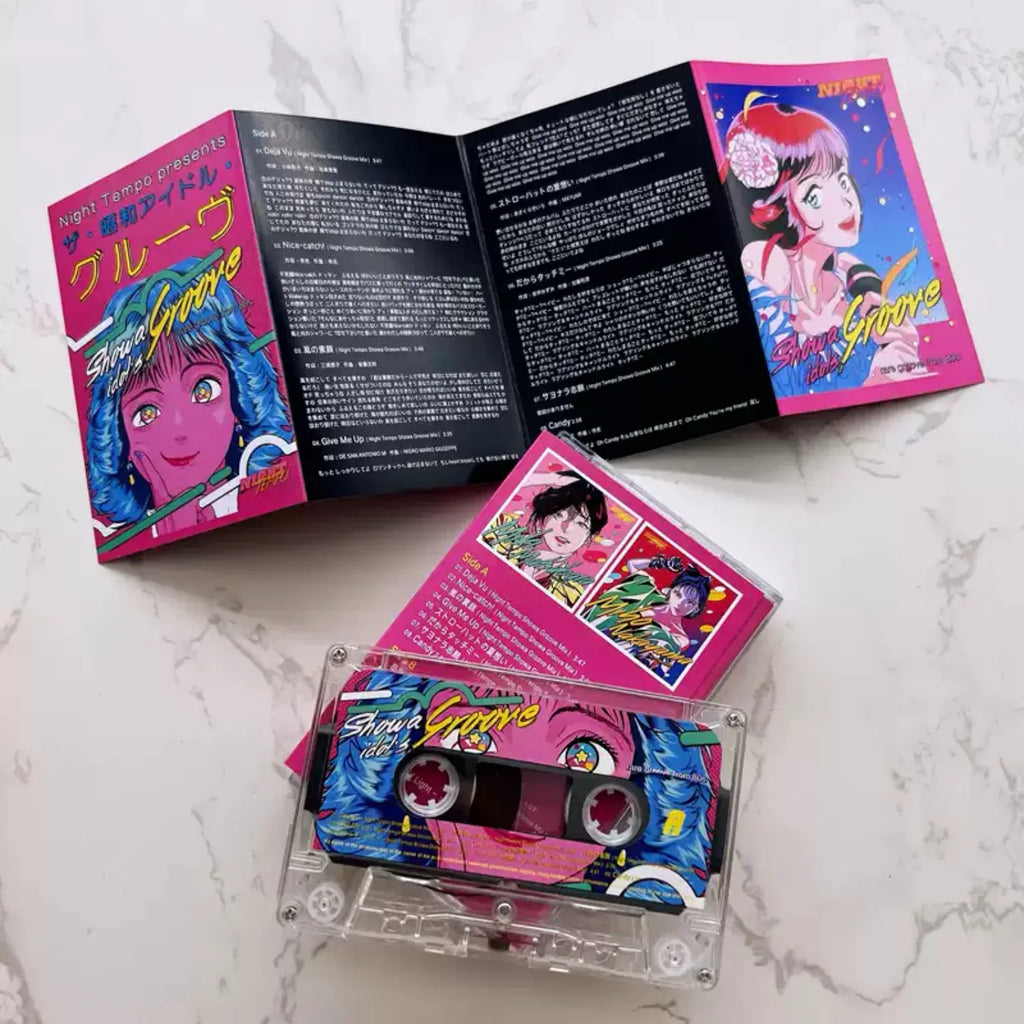 Showa Retro Idol Themed Cassette Tape, 80s Anime-Style Girl Art Cover, High-Fidelity Analog Audio Media for Fans & Home Decor Qme