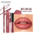Long-lasting Non-stick Lipstick Pen&waterproof Lipliner Pencil Lip Qme set 01