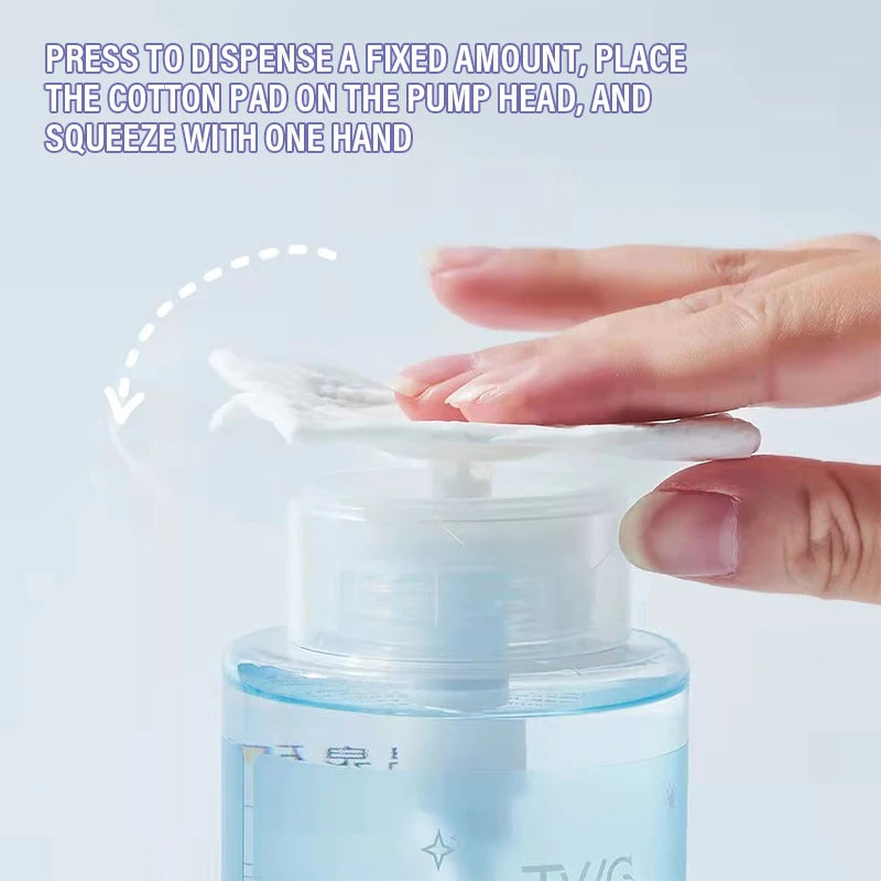 Gentle Press Pump Makeup Remover 300ml Amino Acid Cleansing Water, Deep Clean Hydrating Non-Tightening Non-Sticky Makeup Remover Qme