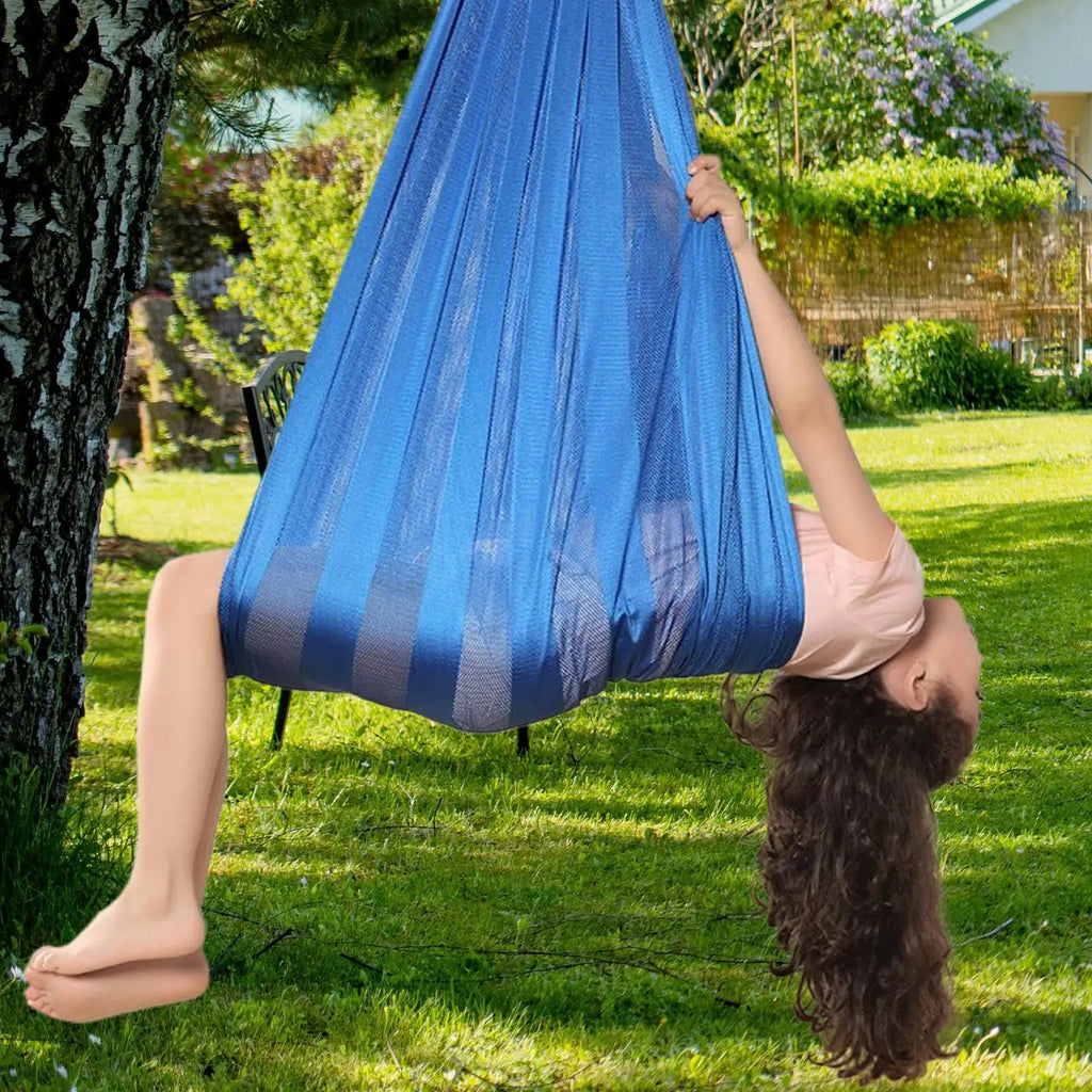 Sensory Swing Indoor Indoor Outdoor Cuddle Sensory Hammock Heavy Duty Kids Ceiling Swivel Hanger Kit For Camping Treehouse Qme