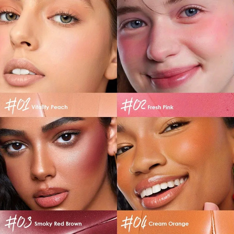 PECOLOVERS Waterproof Blush Cream Long-lasting Pigmentation All Skin Qme
