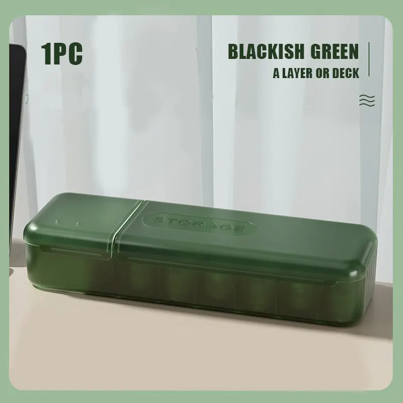 With 7 Compartments Organizer Charger Cord Storage Box Data Cable Storage Case Reusable Cable Storage Box For Home Travel New Qme green