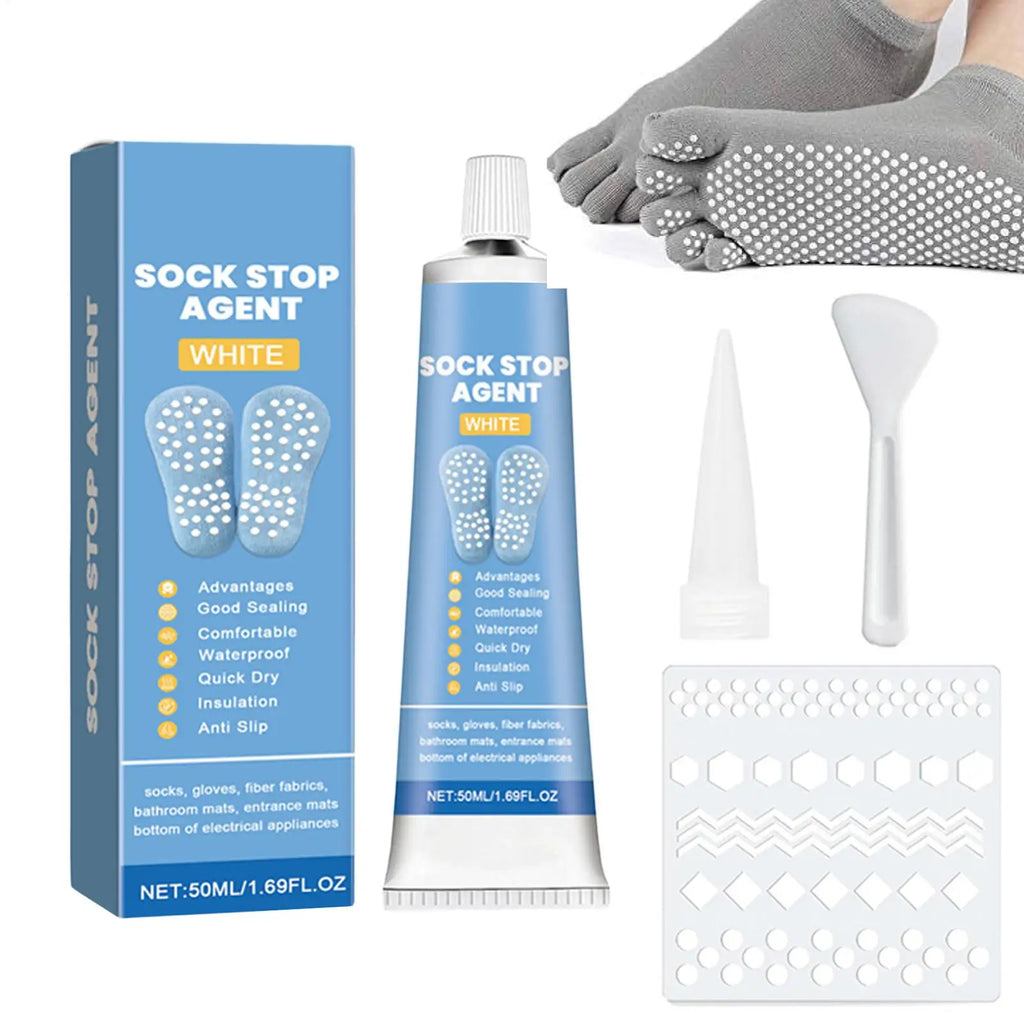 Sock Non-slip Adhesive Sock Stop Non Slip 3D Fabric Textile Liquid Paint 50ml Anti Slip Sock Stopper for Wool Socks Qme