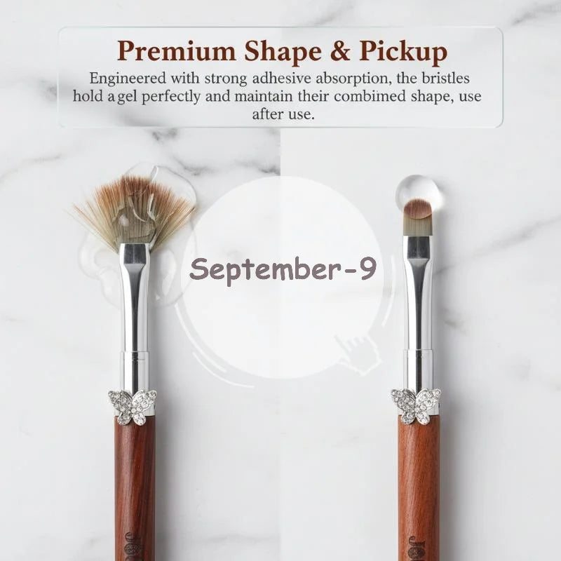 Nail Art Brushes Professional Tech Detachable Rod Zircon Butterfly Qme