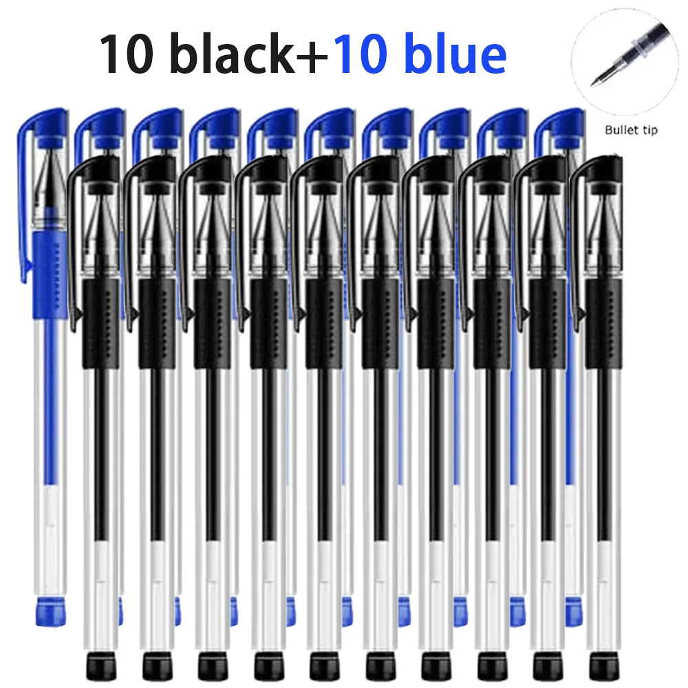 20-100Pcs Minimalist Gel Rollerball Pens Multi-purpose Smooth Writing Gel Pens Office Student Daily School Stationery Supplies Qme 10black 10blue