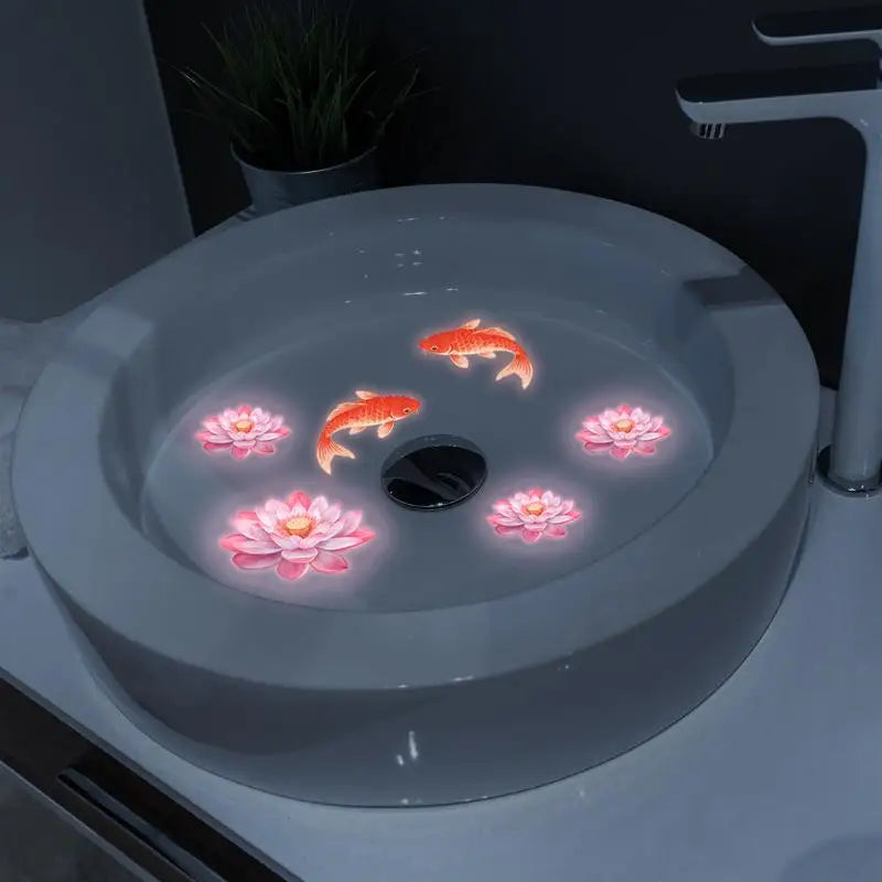 Luminous Koi Fish Decal - Removable Sink & Toilet Sticker - DIY Feng Shui Decoration for Modern Bathroom Renovation Qme
