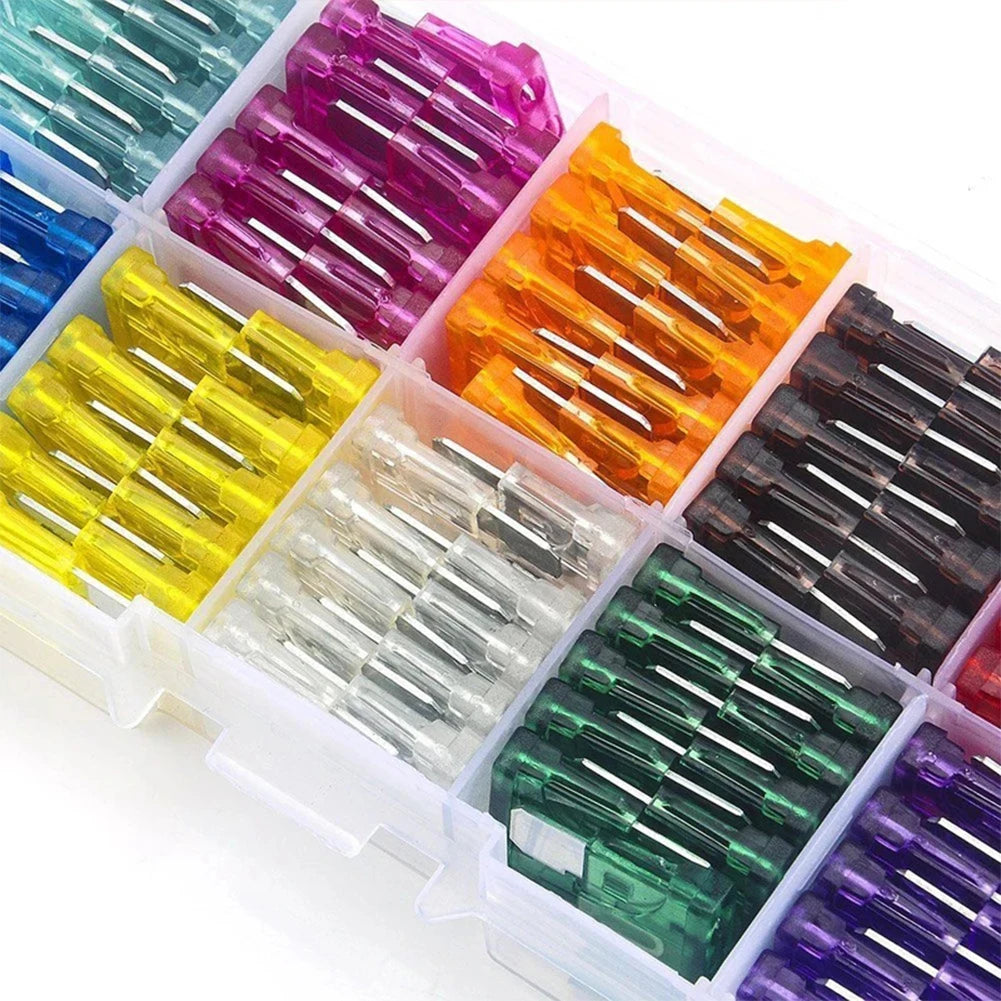 Blade Type Fuse Set 100Pcs Car Fuses 2A 3A 5A 7.5A 10A 10 Types 15A 20A 25A 30A 35A Car Fuse Assortment with Box Qme