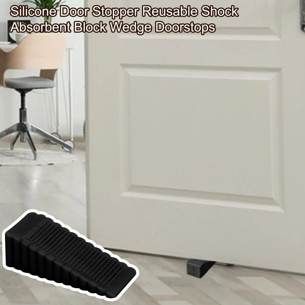 Safety Silicone Door Stop Stoppers Block Wedge Doorstops Door Stopper Home Office Door Rear Retainer Anti-collision Stop Qme