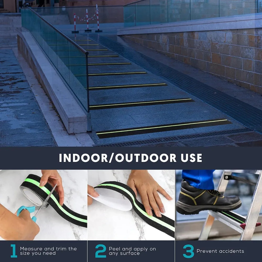 2/5/10M Anti Slip Traction Tape Indoor Outdoor Stair Passage Luminous Strip Frosted Non-slip Stairs Tread Gaffers Safety Tape Qme