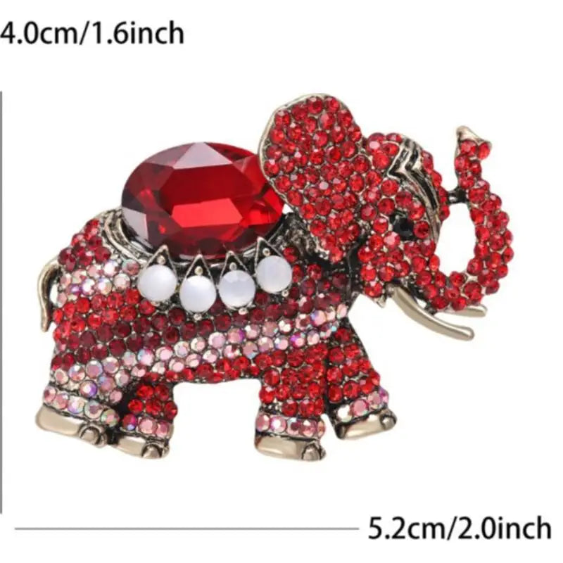 Luxury Rhinestone Elephant Brooches For Women Unisex Enamel Animal Pins Office Party Friend Fashion Gifts Jewelry Accessories Qme