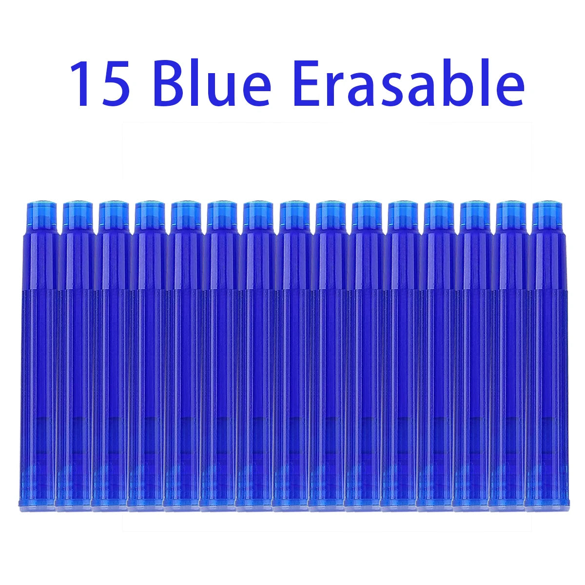 12-20PCS/Set Erasable Blue Ink Sac Fountain Pen Ink Cartridges Refills Ink 3.4mm Refillable Refills Drawing School Office Suppli Qme 15 blue