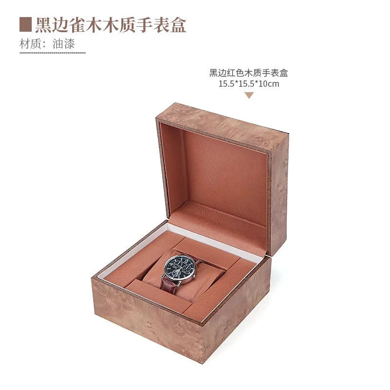 High End Wooden Box Packaging Gift Wooden Box Flip-top Watch Box Jewelry & Watch Packaging Box Solid Wood Watch Storage Box Qme K