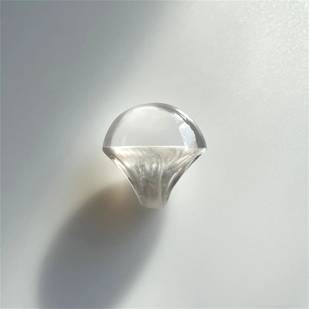 Cute Y2k Transparent Resin Chunky Large Rings Geometric Oval Wide Vintage Jewelry Gift for Women Girls New Ins Hip Hop Rings Qme zhuguangbai China Mainland 7