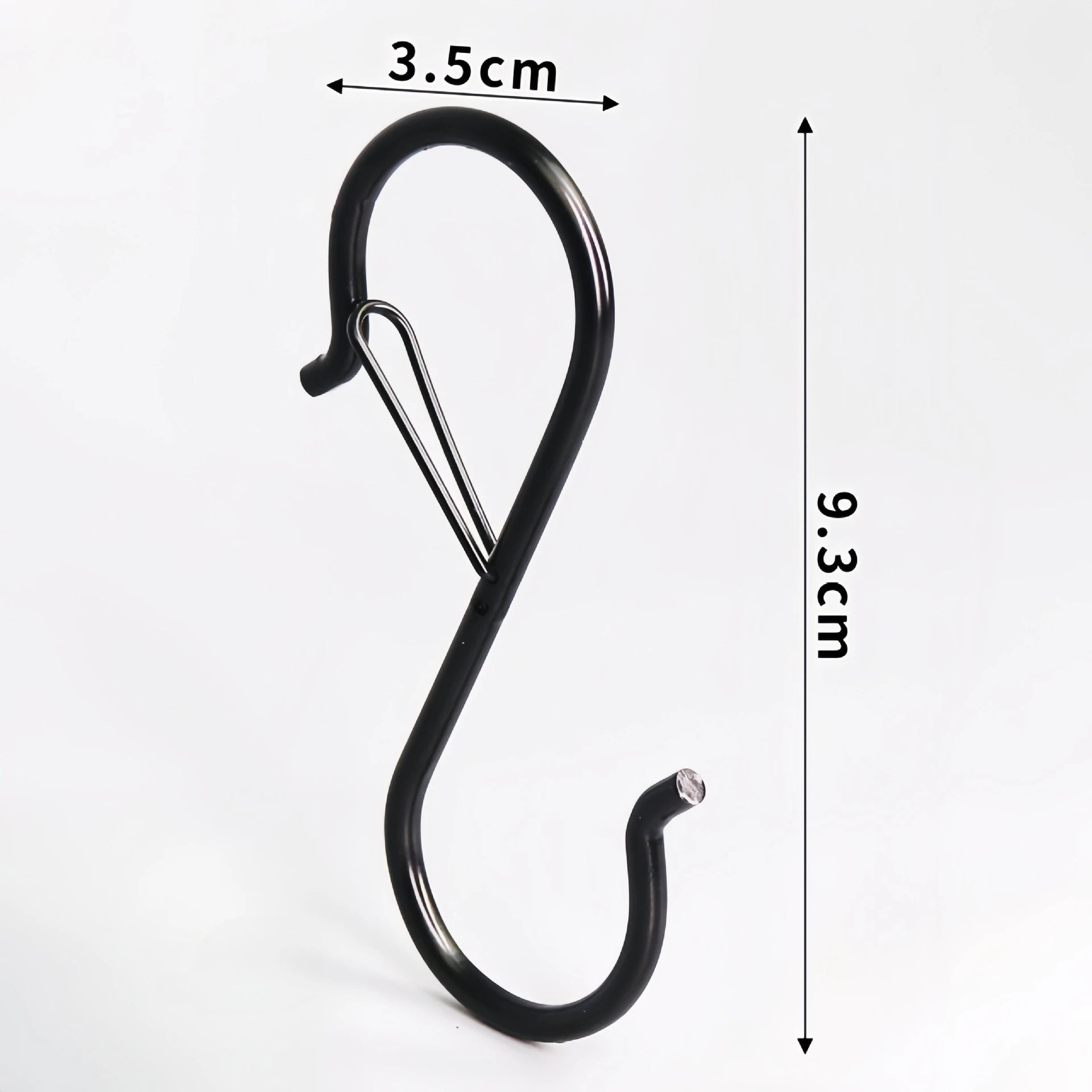 2/4/8PCS S Hooks for Hanging With Safety Buckle Heavy Duty S Hooks Large Metal S Hooks for Hanging Plants Jeans Pots Bags Qme
