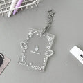 Clear Acrylic Photocard Holder Adorable Wing Print Star Keychain Portable for Fans Backpack Hanging Decor Gift Qme A