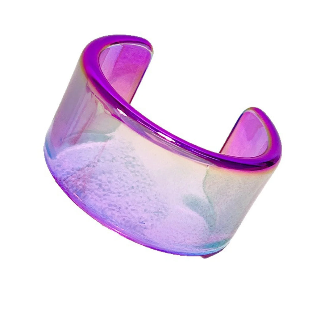 Cool Ins Transparent Acrylic Resin Open Bangle Bracelet for Women Geometric Korean Retro Wide Bracelet Girls Hand Jewelry Bangle Qme