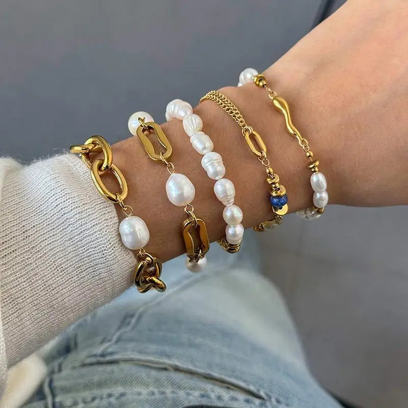 2026 New Gold Chain Bracelets Women Cuban Chain Trend Gold Plated Stainless Steel Bracelet Trendy Female Gifts Jewelry Qme