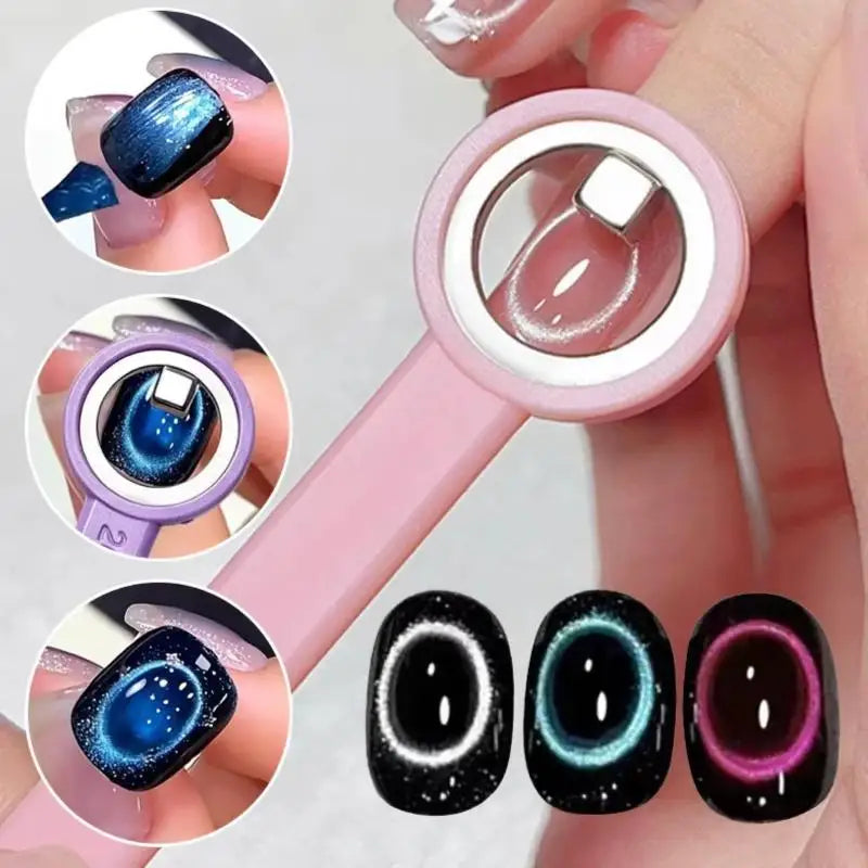 Cat Eye Nail Magnet Ring Portable Reusable Magnetic Tool Gel Polish Qme