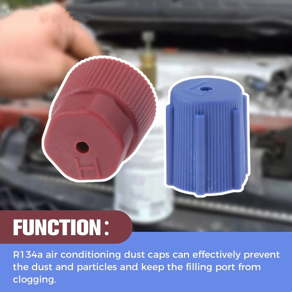 10pcs R134a Cap AC Caps 13mm & 16mm Air Conditioning Service AC System Charging Port Caps for Car Air-conditioning Replacement Qme