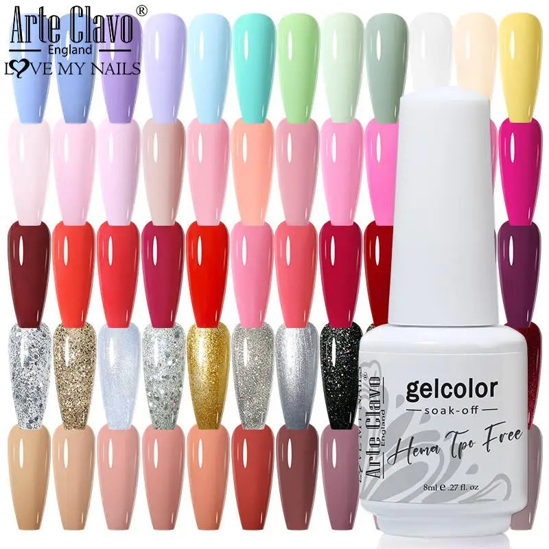 Arte Clavo HEMA TPO White Bottle 180 Colors Series Semi-permanent Gel Qme