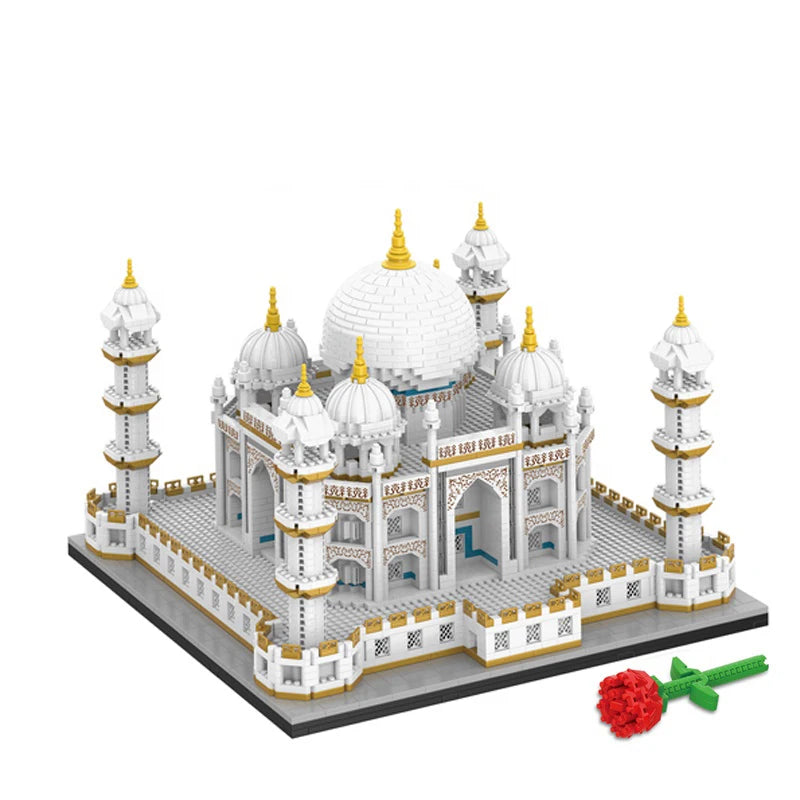MOC City Mini Bricks Taj Mahal World Famous Architecture Micro Model India Building Blocks Creative Sets Kid Toys Boy Adult Gift Qme
