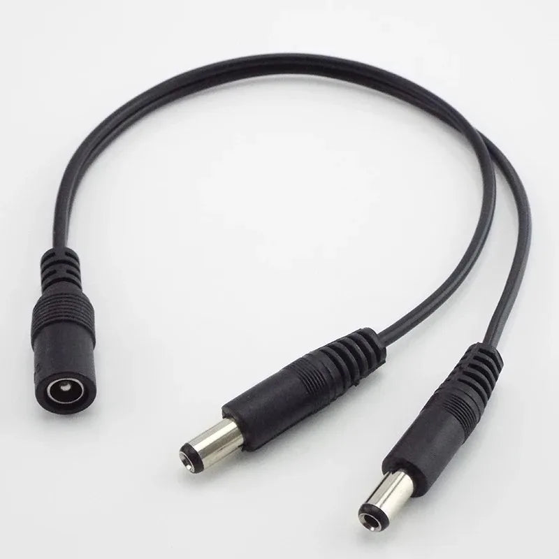 5PCS DC Power Splitter Cable 5.5*2.1mm All Copper DC Power Cord 1 to 2 Split Connector Qme DC 1 to 2