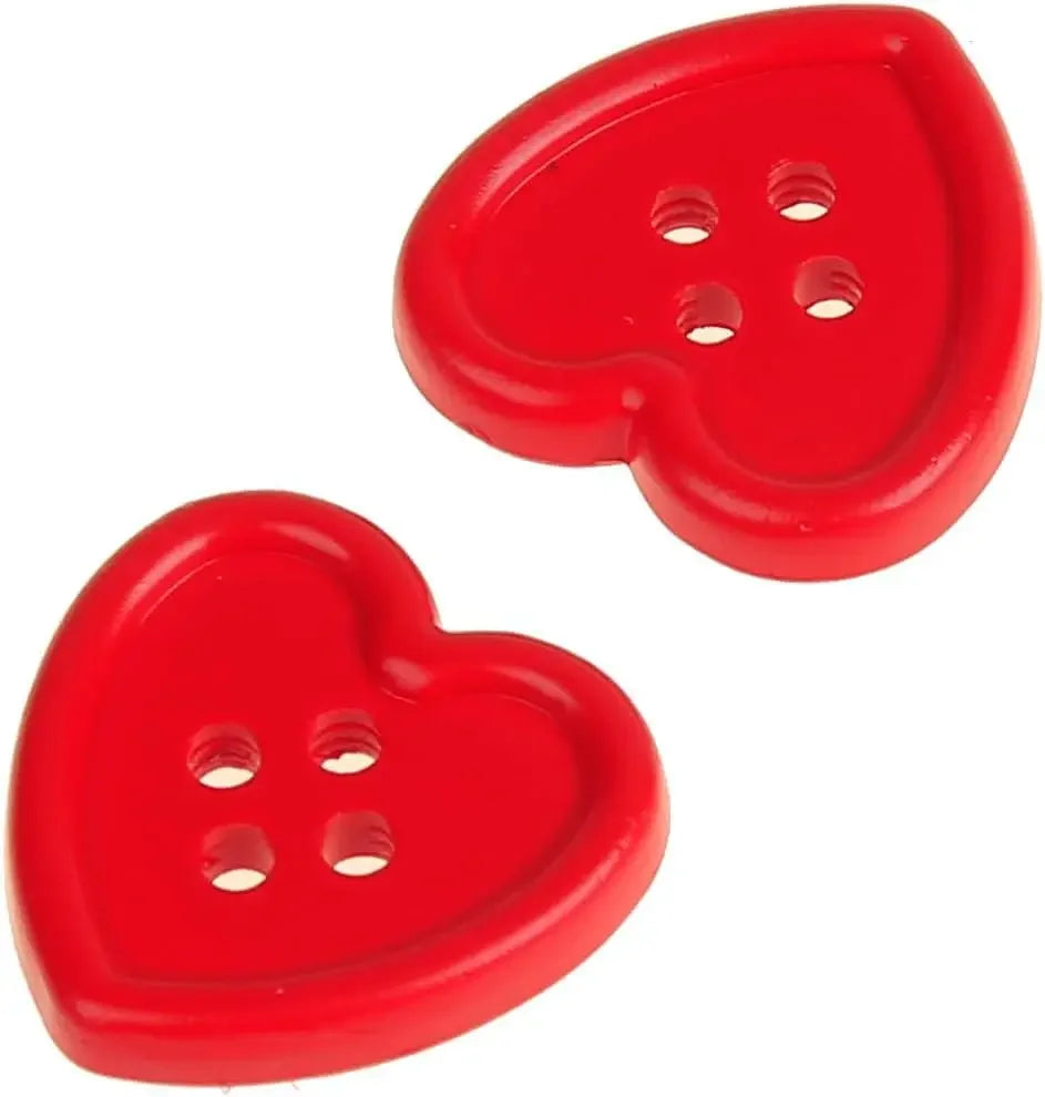 20PCS Vintage Burgundy Heart-Shaped Buttons for Women's Coats, Sweaters, Cardigans, DIY Decoration, Sewing Accessories Qme