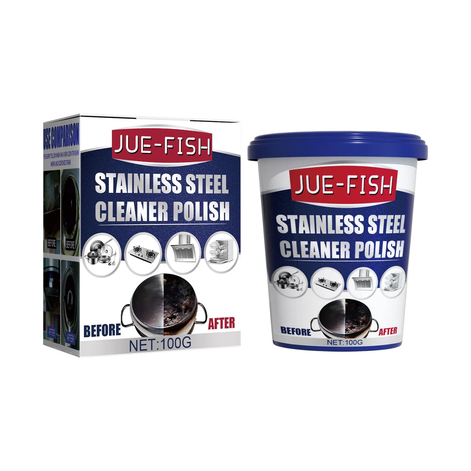 Pot Bottom Cleaner Stainless Steel Cookware Black Rust Clean Oil Descaling Polish Metal Surface Stainless Steel Cleaning Paste Qme 100g Boxed