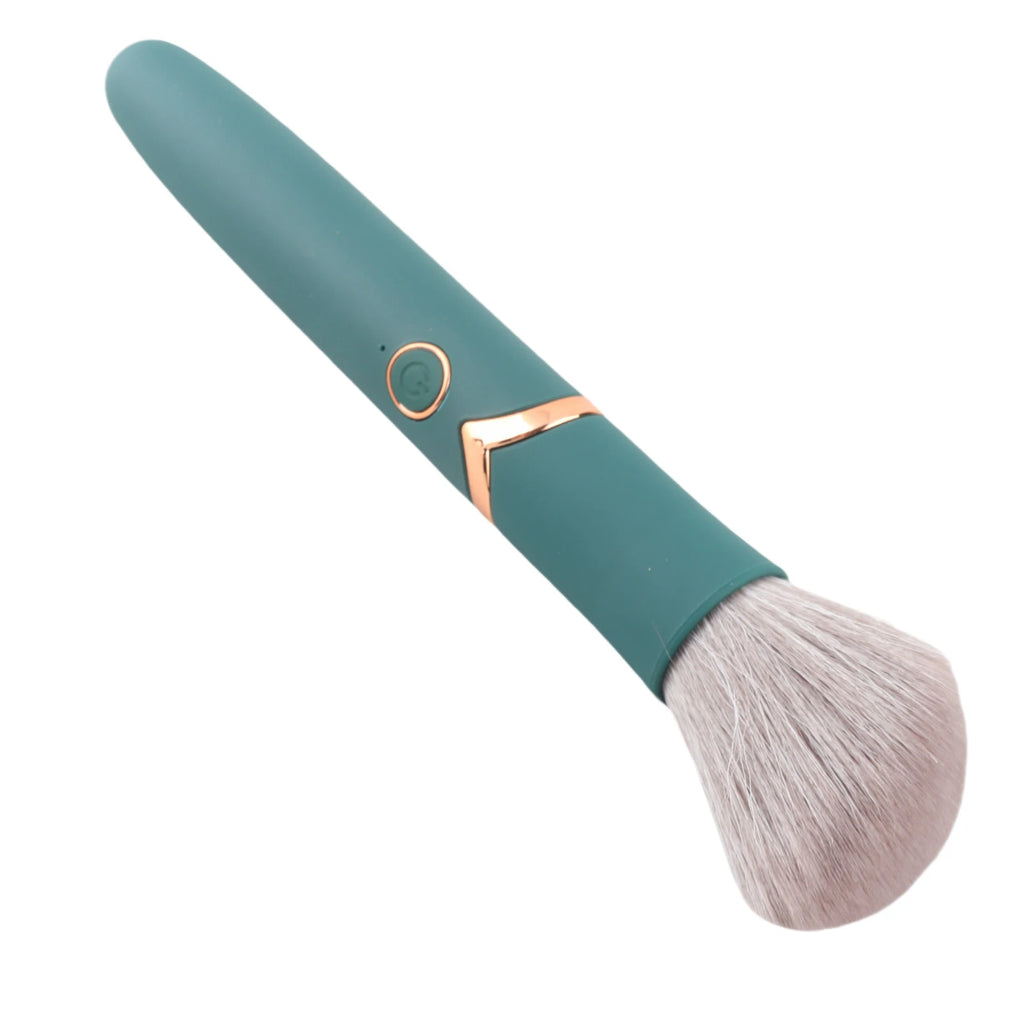 Electric Cosmetic Brush Loose Powder Brush USB Rechargeable Makeup Brush 10 Gears Soft Hair Electric Beauty Brush Green Qme