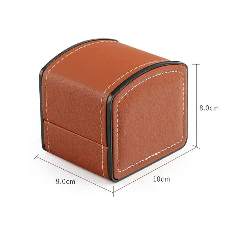 Lnofxas Black Single Watch Gift Box with Pillow PU Leather Wristwatch Display Case Organizer for Men Qme