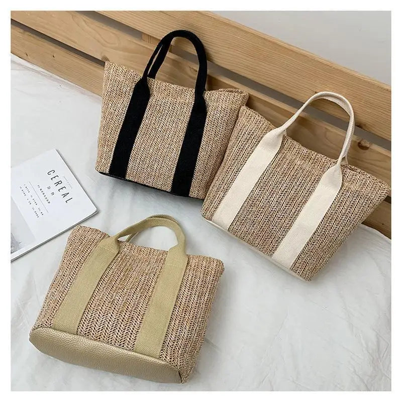 Handwoven Straw Shoulder Crossbody Bag Large Capacity Summer Women Qme