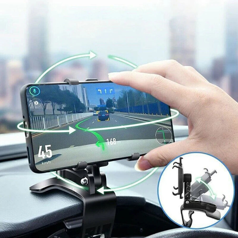 360 Degree Rotation Car Phone Holder Stand Universal GPS Bracket Dashboard Clip Mount Car Mobile Phone Support in Car For iPhone Qme