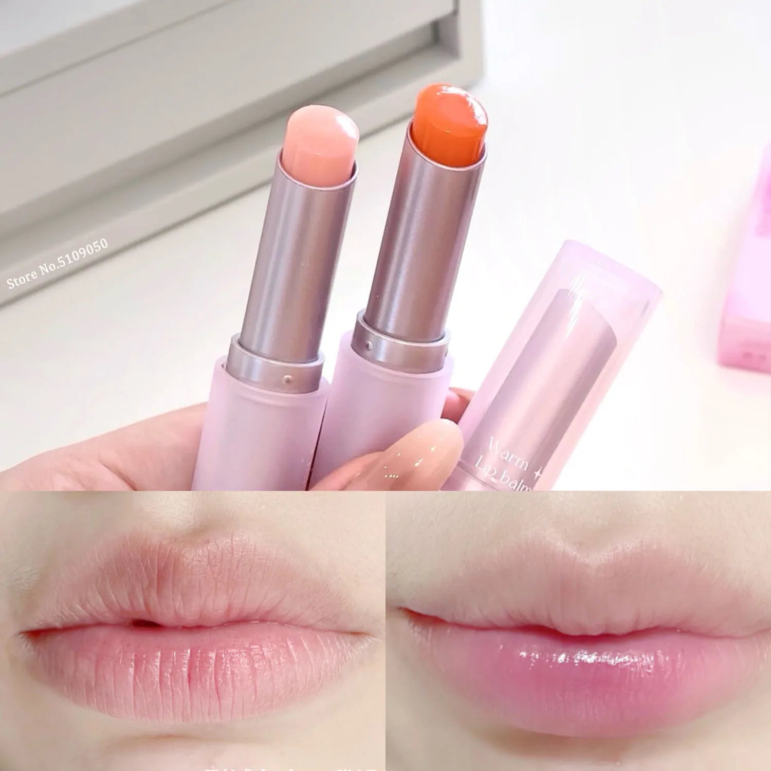 Fruit Lip Balm Moisturizing Clear Lip-Primer Color Tinted Solid Lip Glos Color Changing Nourishing Jelly Pink Lipstick Makeup Qme
