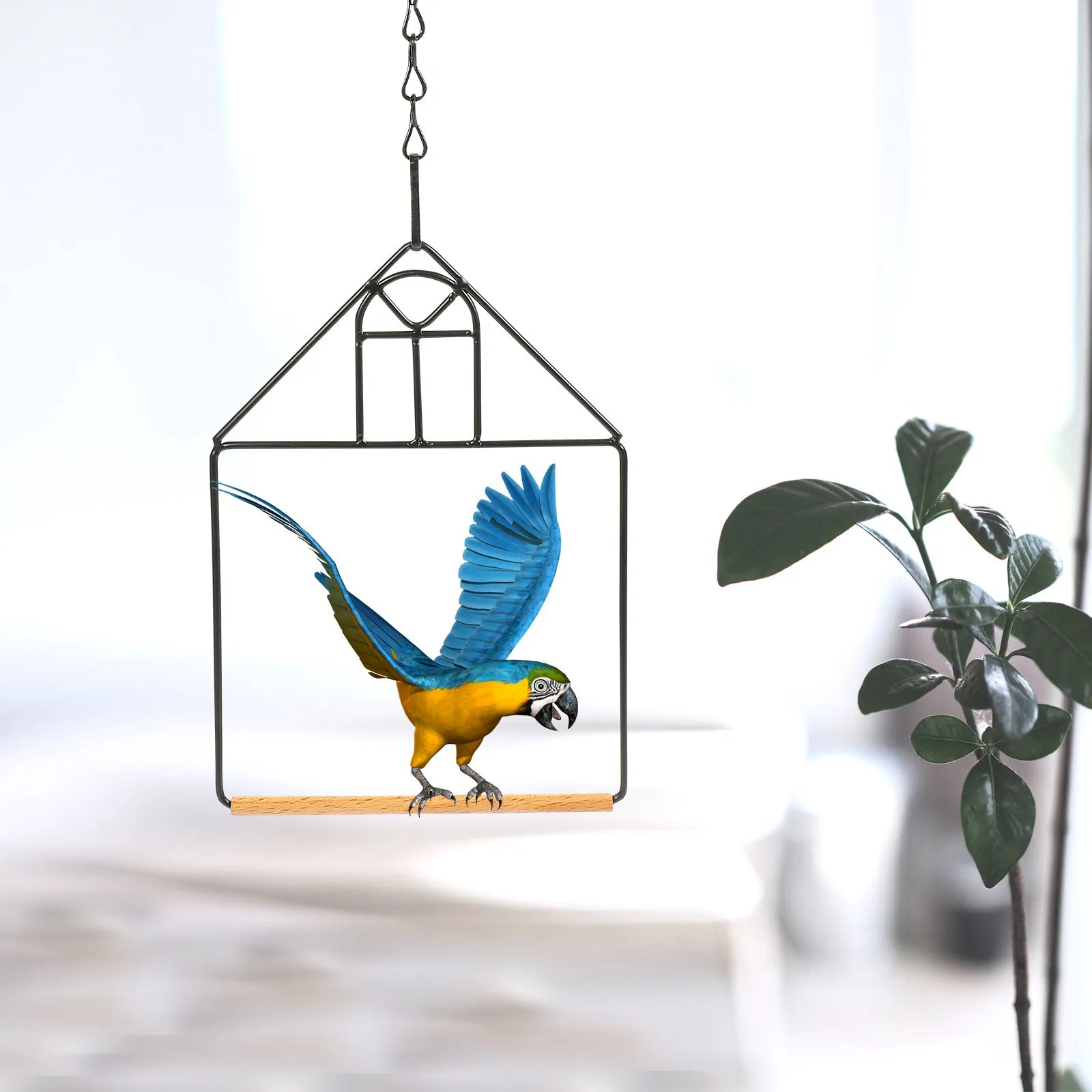 3Sets Metal Bird Perch Stand Portable Parrot Training Rack for Indoor Outdoor Use Chewing Resting Play Hanging Bird Playground Qme