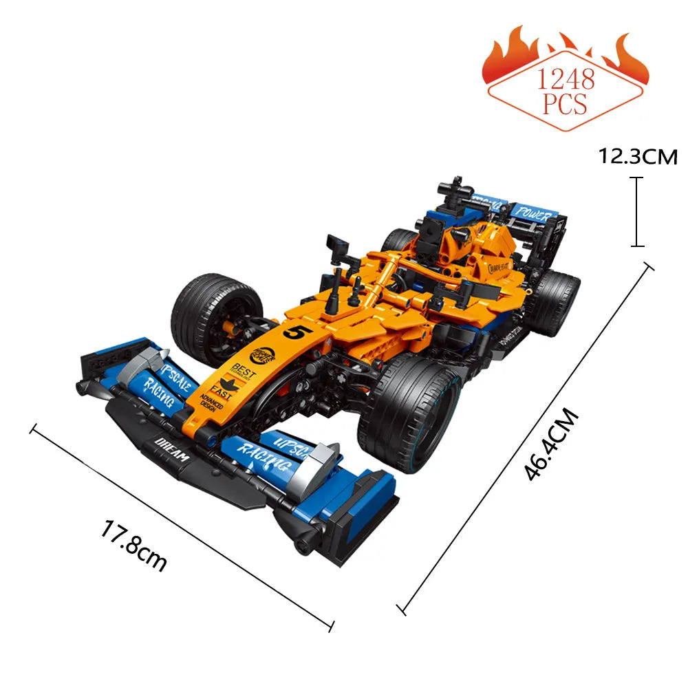 High-tech Building Blocks Remote Control Super Racing Car Moc Bricks RC Technical Model Toy Creative Expert Kids Birthday Gifts Qme Orange(static model)