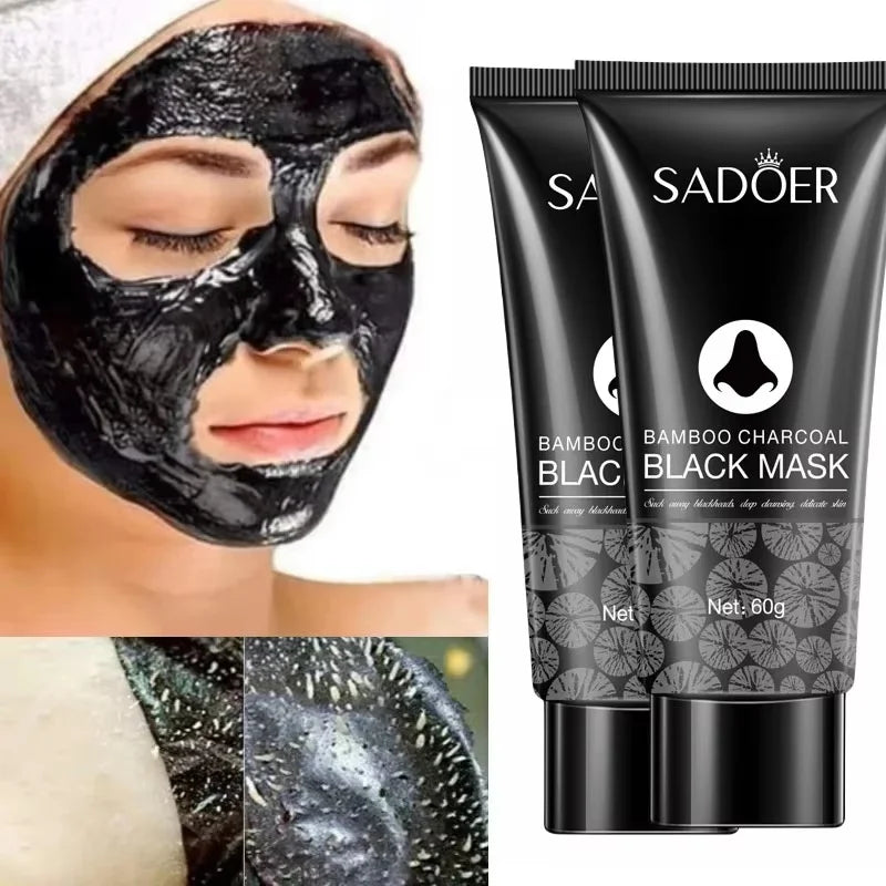 Blackhead Remover Mask Bamboo Charcoal Shrink Pores Acne Black Head Removal Cream Nose Cleansing Black Peel Off Masks Skin Care Qme