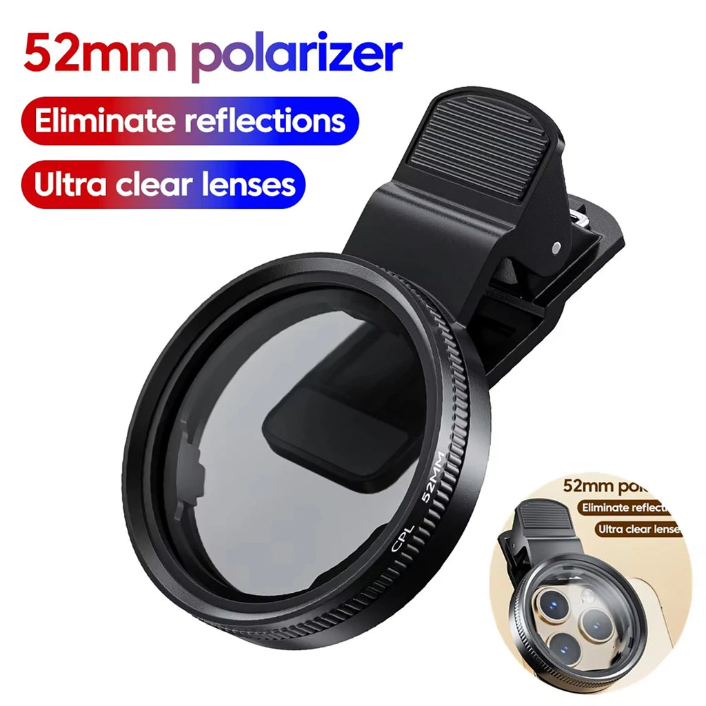 Circular Universal Polarizer Camera Lens Clip Portable CPL Filter Qme