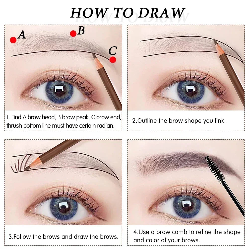 Professional Microblading Pencil Permanent Eyebrow Tattoo Waterproof Qme