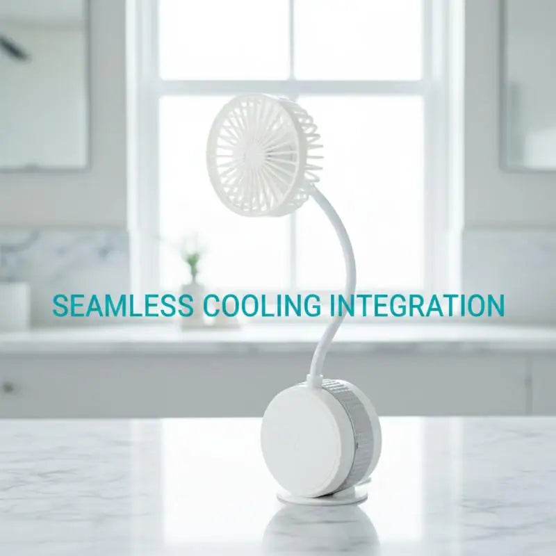 Suction Cup 360 Angle Handheld Fan Foldable Portable Rechargeable Qme