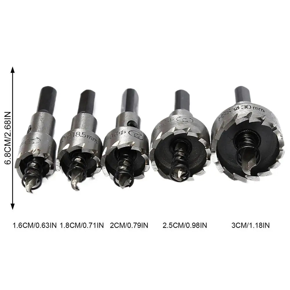 Hole Drill Bit 5 High-speed Wear-resistant Drilling Cutter Saw Door Qme China Mainland Silver
