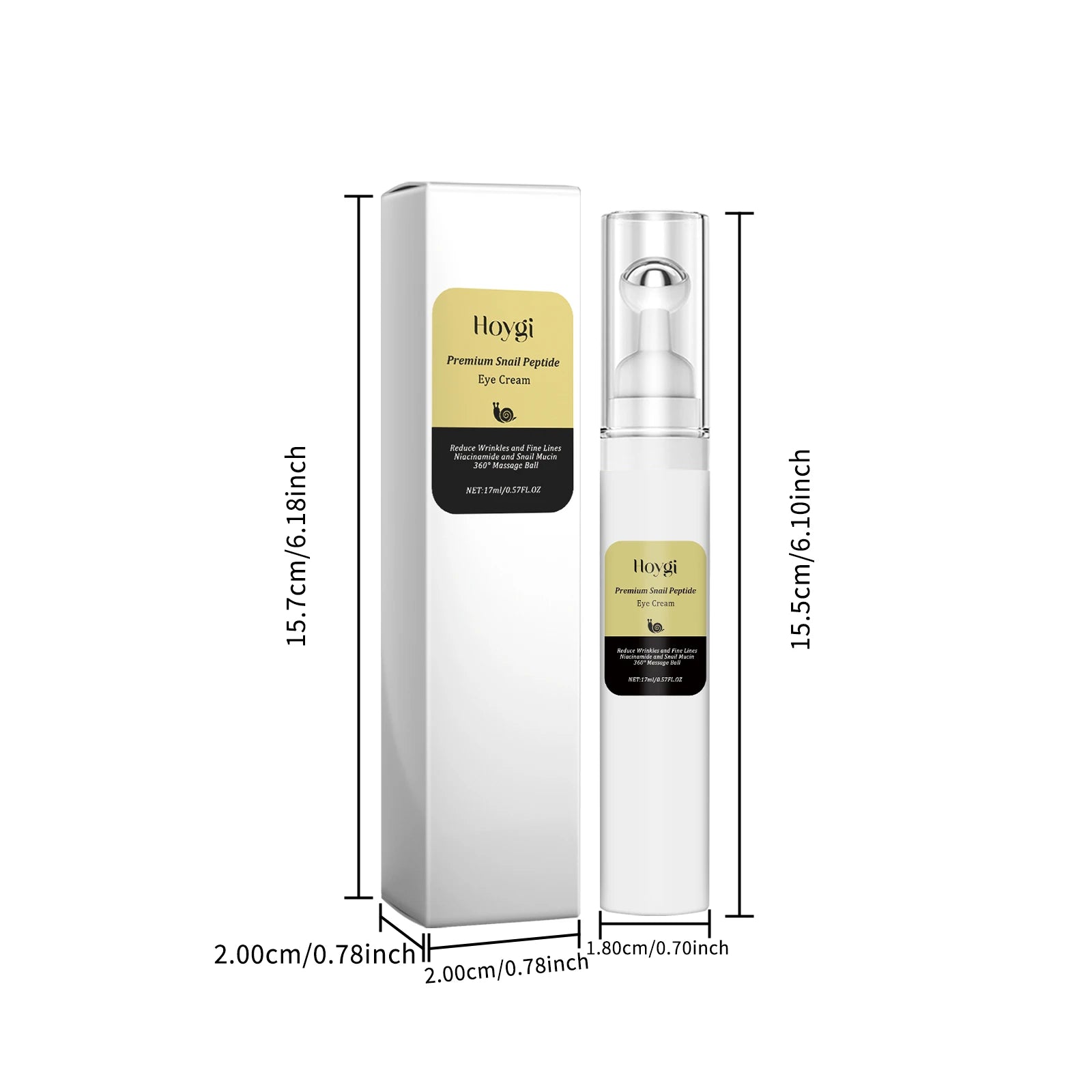 Snail Peptide Eye Cream Remove Eye Bag Anti-Puffiness Fade Dark Circle Firming Skin Roller Massage Nourishing Care Eye Cream Qme