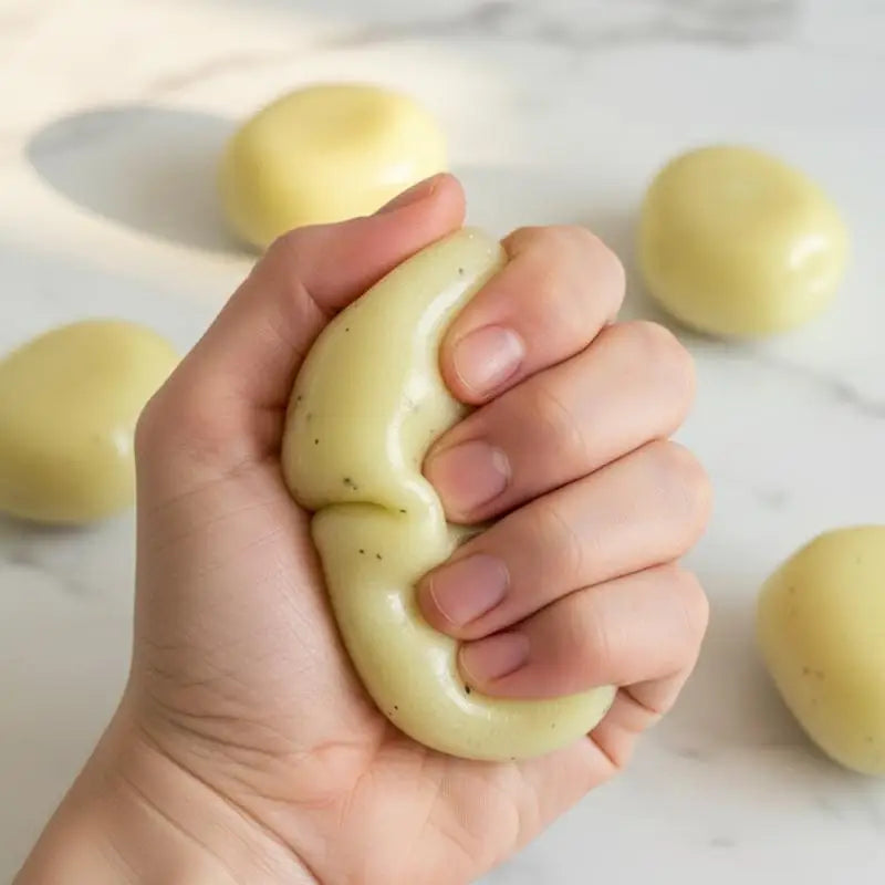 Realistic Mashed Potato Squeeze Ball Textured Crinkle Sound Stress Qme