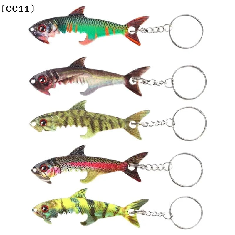 Zinc Alloy Fish Shaped Bottle Opener Keychain Lifelike Look Sturdy Qme