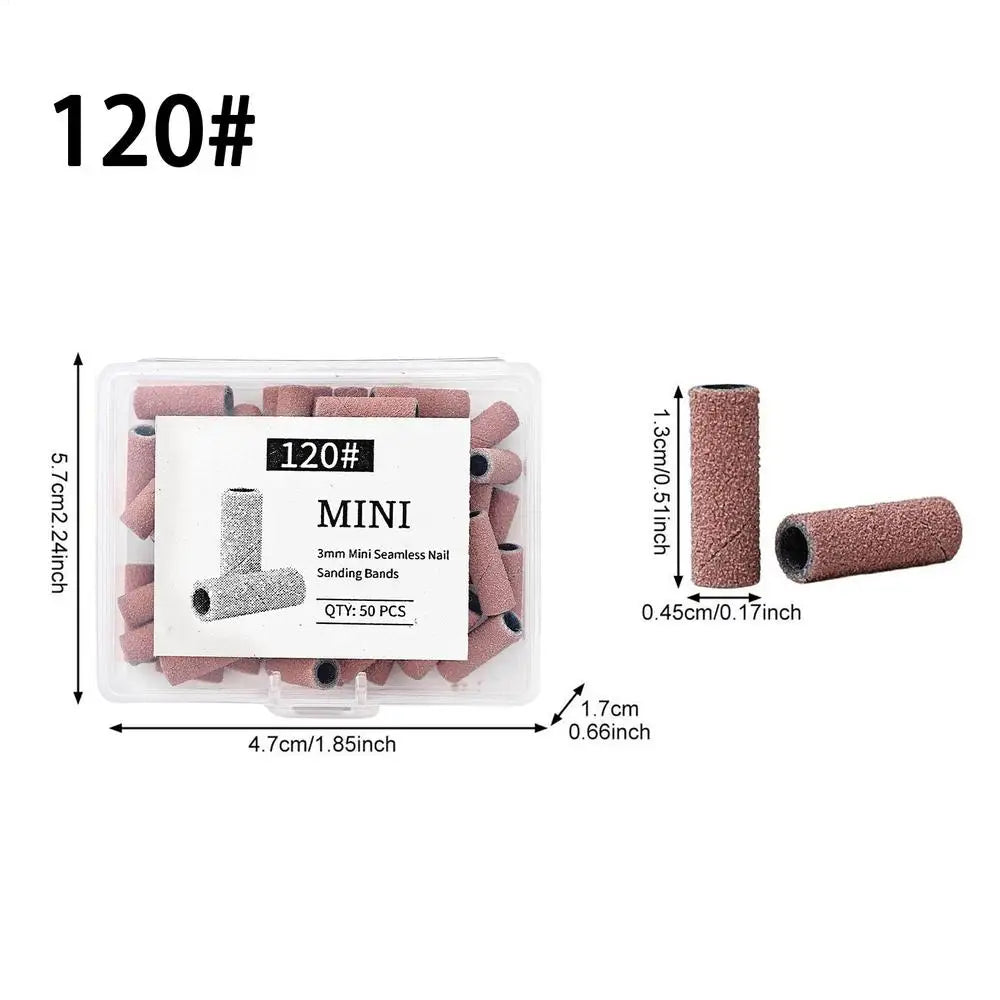 50pcs Nail File Sanding Bands Nail Drill Bits Sanding Bands for Electric Machine File Grinder Sand Band Nails Gel Polish Remove Qme China Mainland 120