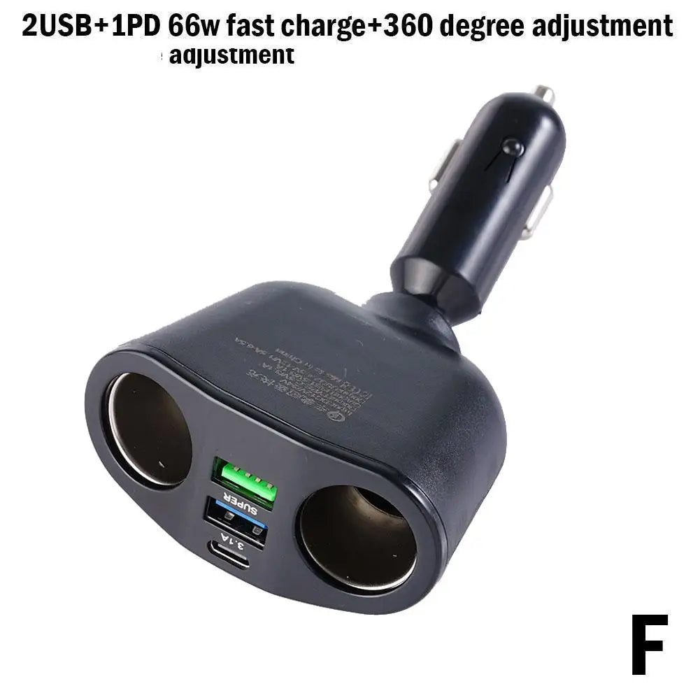 Car Cigarette Lighter PD USB Charger QC3 0 Dual Socket Splitter Qme F