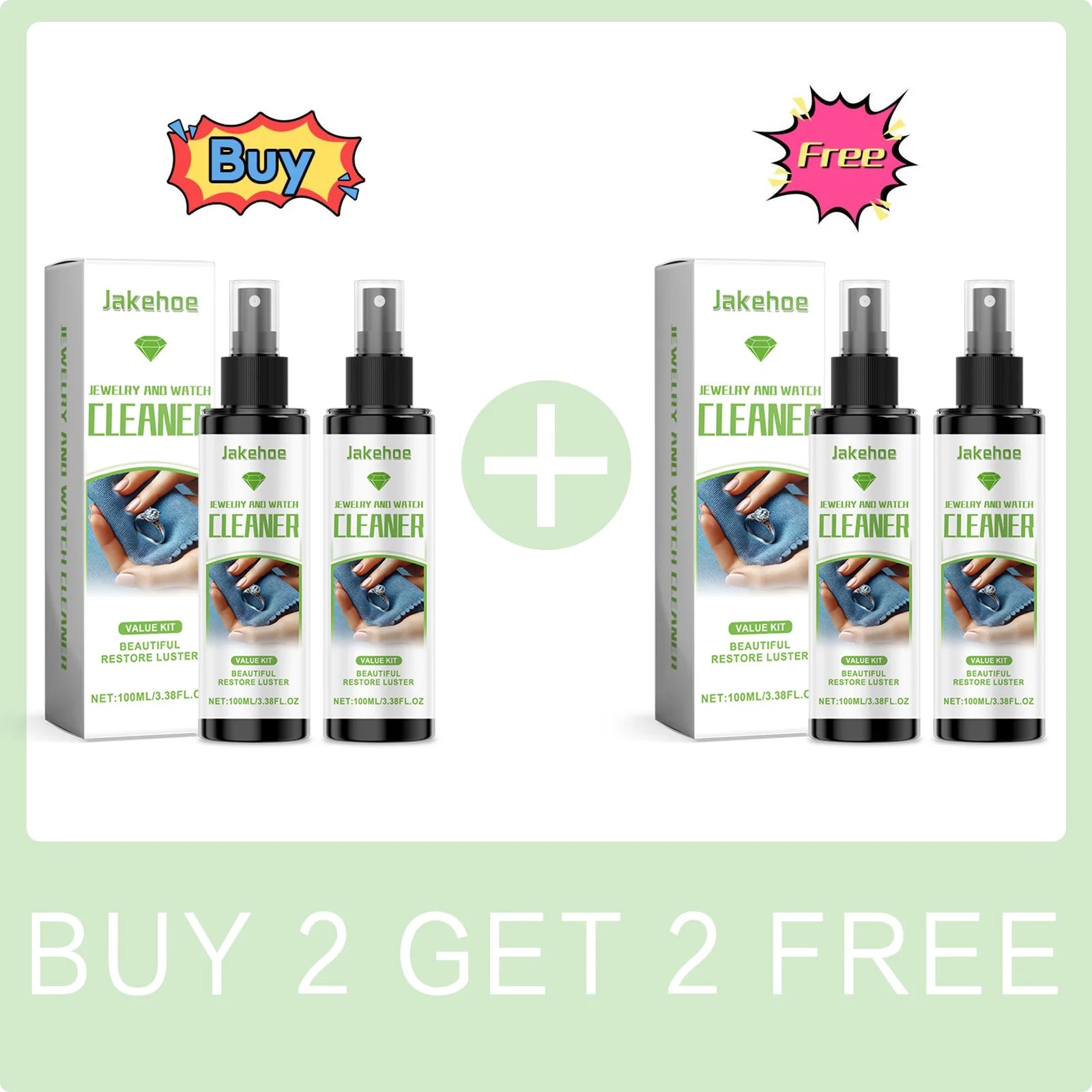 Jewelry Cleaning Spray Watch Cleaning Solution Stain Rust Dirt Removal Gold Polisher Long-Lasting Shine Diamonds Cleaning Liquid Qme Buy 2 Get 2 Free