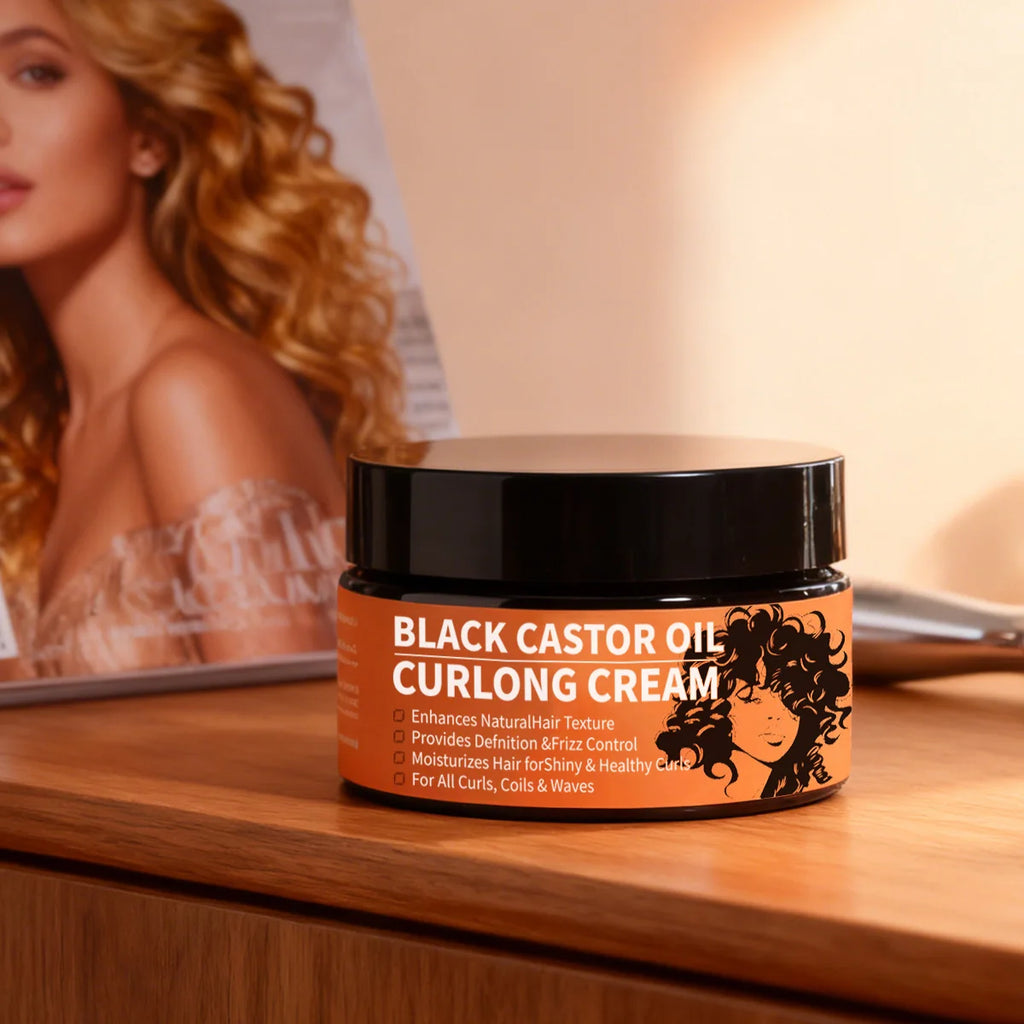 Black Castor Oil Curl Defining Cream Non-sticky Hydrates Eliminates Qme