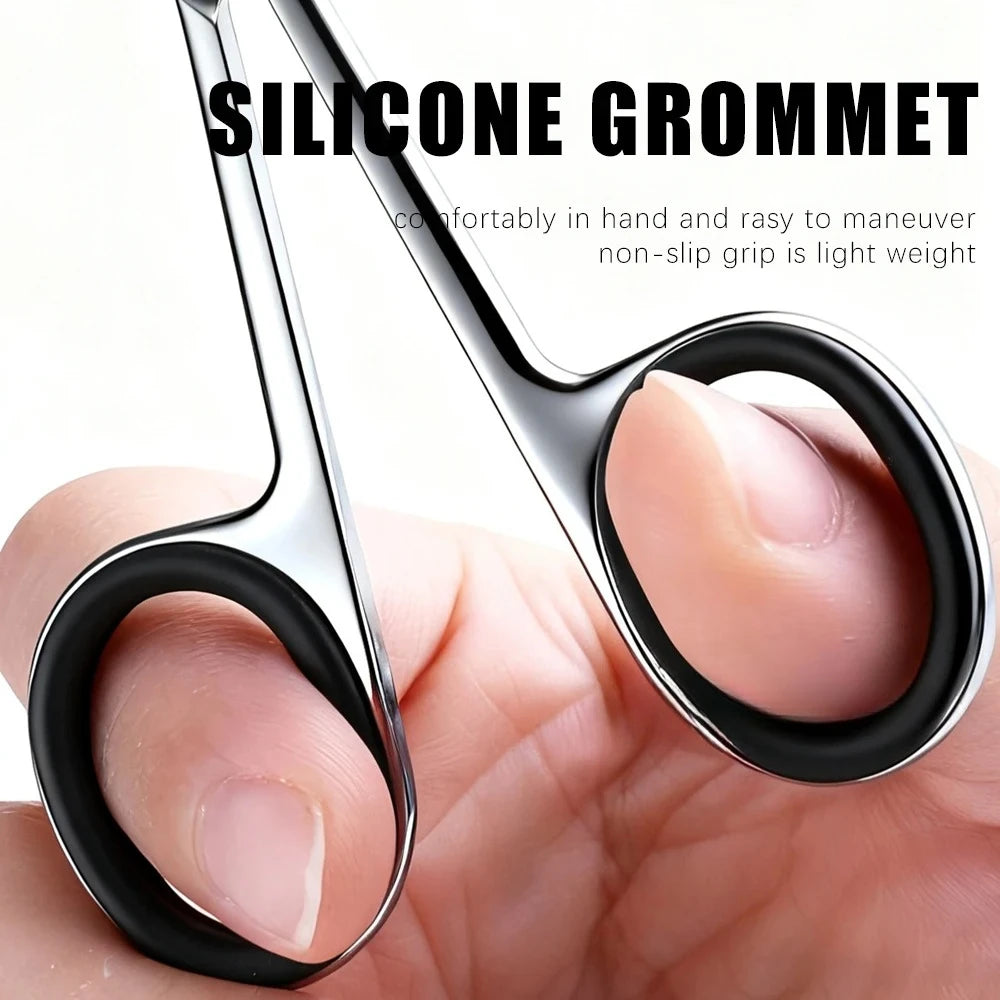 1Pcs Cuticle Scissors Manicure Scissors Stainless Steel Extra Fine Curved Professional Manicure Eyelashes Eyebrow Tools Qme