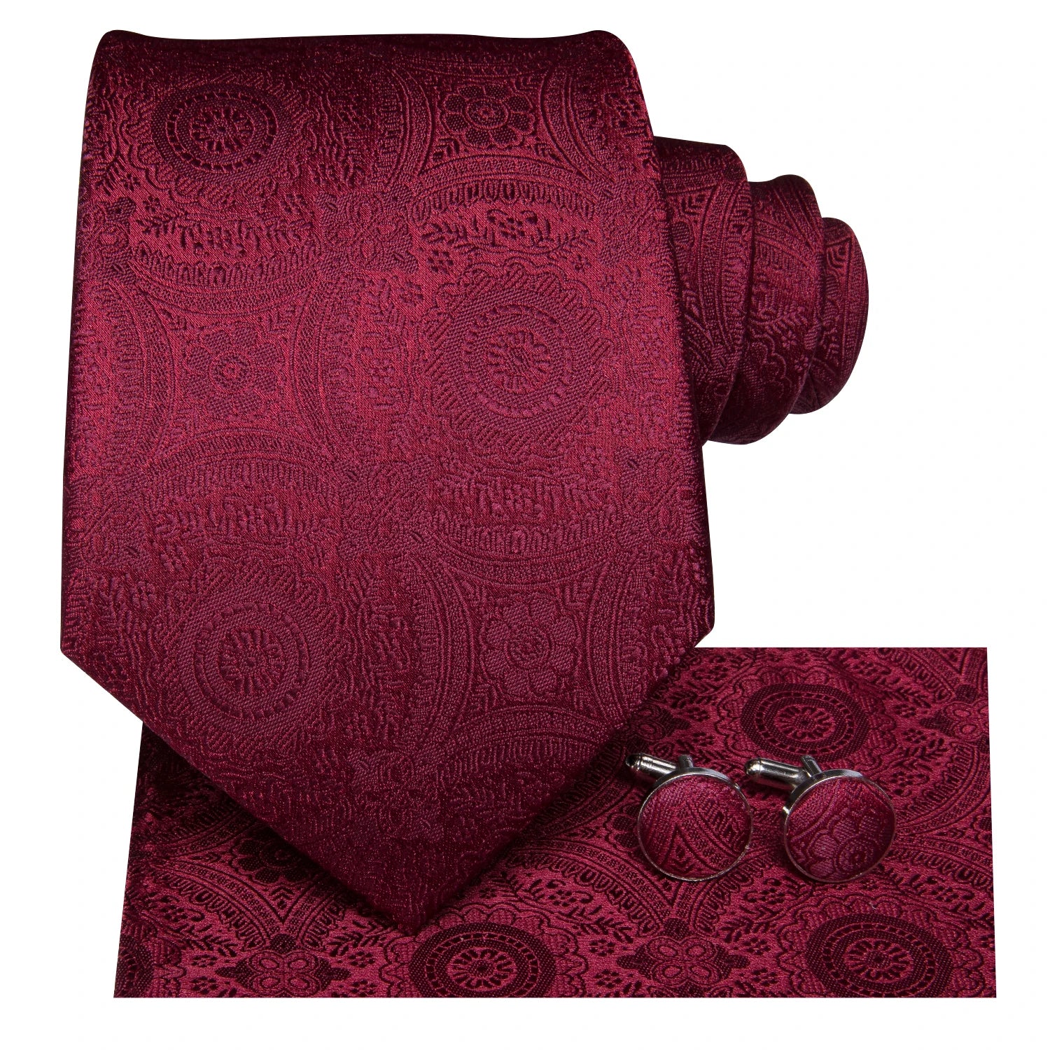 Mens Tie Red Wine Burgundy Paisley Wedding Floral Maroon Necktie Men Qme